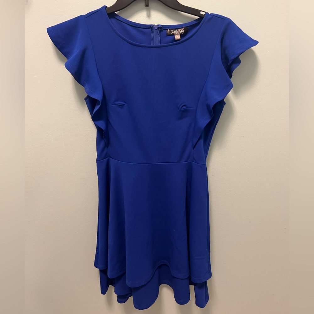 Royal blue ruffle dress